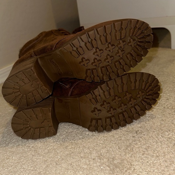 Carlos Santana Glinda Brown Lace-Up Chunky Sweater Ankle Boots 10 NIB - Picture 5 of 12